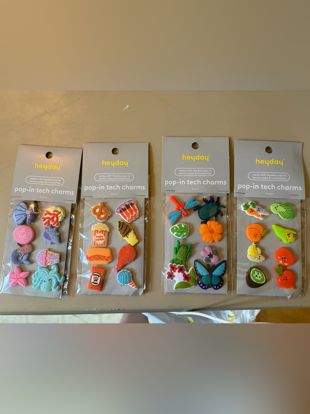 heyday Colorful Pop-In Tech Charms - Mixed Bright Rubber Icons